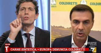 Copertina di Rissa davanti a Chigi, Prandini (Coldiretti) a Magi: “Provocati, non ho spintonato”. “Ci sono i video, comportamento da teppista”. A La7