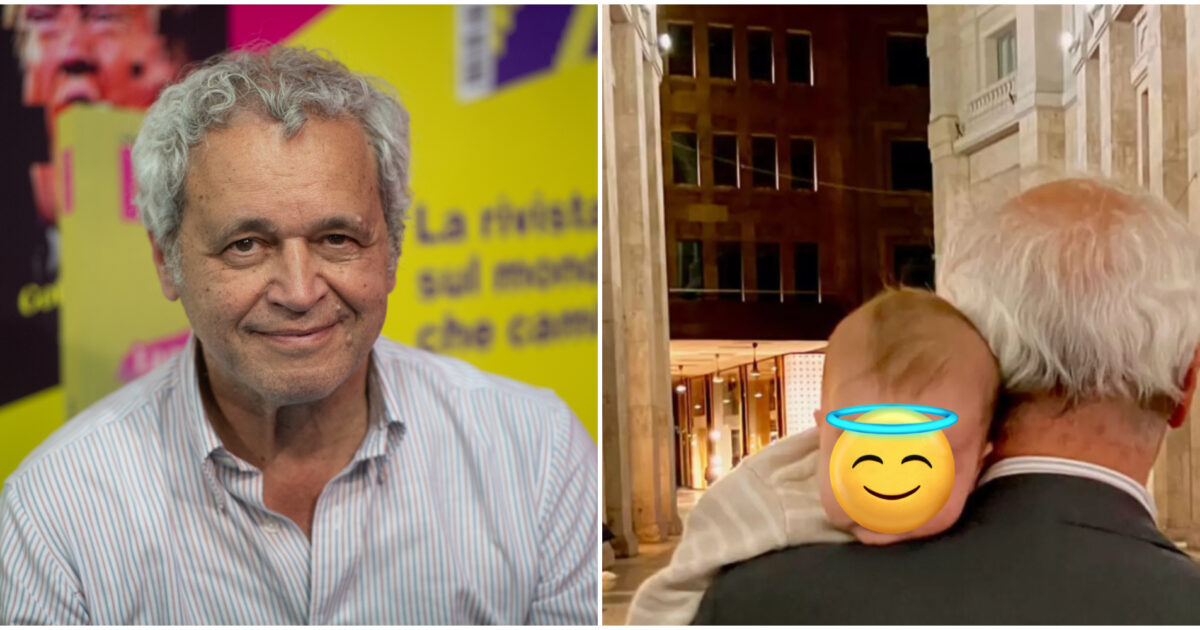 Nonno Enrico Mentana presenta il suo nipotino sui social e cita le maratone politiche: “Staffetta”