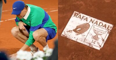 Copertina di “Puoi venire con me?”: la richiesta di Corretja spiazza Sinner. Poi il numero 1 capisce e si inginocchia per omaggiare Nadal